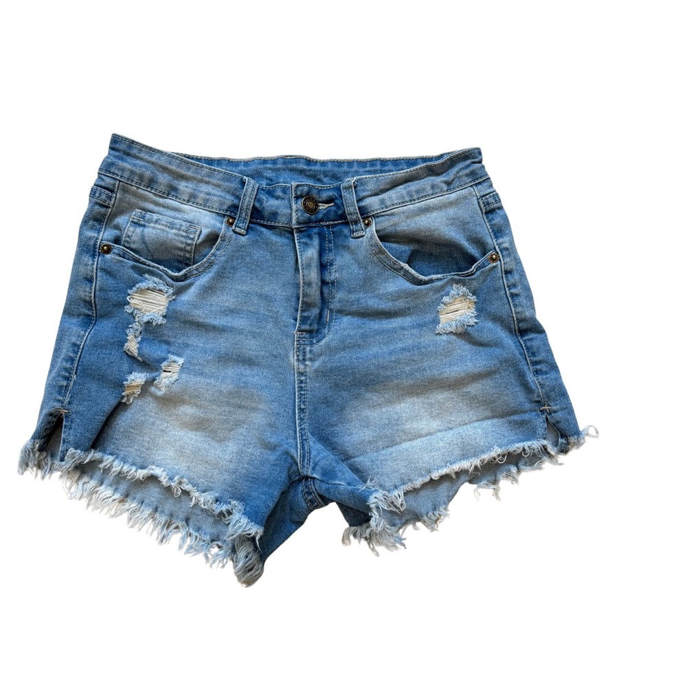 Distressed Women's Blue Denim Shorts - Small‎